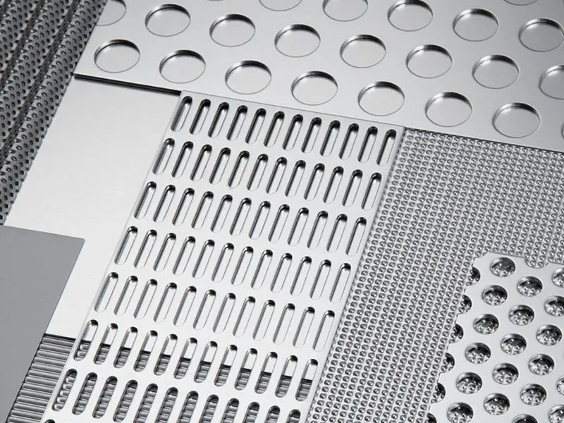 Perforated metal sheets and wire mesh panels